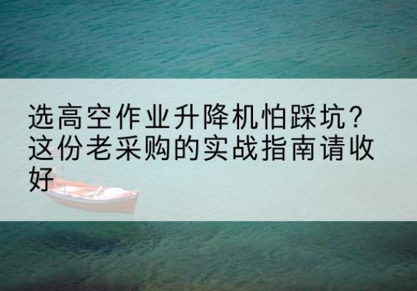 宁都高空作业升降机厂家推荐-选高空作业升降机怕踩坑？这份老采购的实战指南请收好