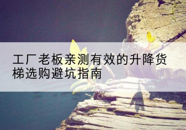 宁都升降货梯怎么选-工厂老板亲测有效的升降货梯选购避坑指南